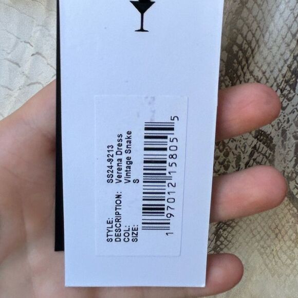 Retrofete Verena Snake Animal Print Silk Ruffle Strapless dress size small NWT - Picture 9 of 11